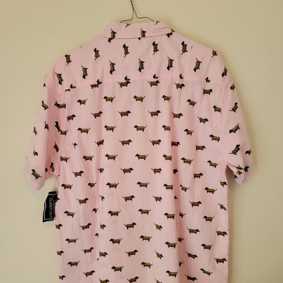NWT Light Pink Mens Large Dashsund Botton Down Shirt - Picture 3 of 7